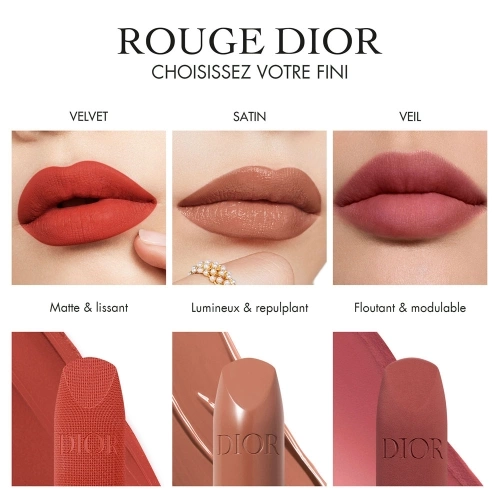ROUGE DIOR  Rouge à lèvres - confort et longue tenue - 2 finis : satin ou velvet 3348901658744_4.jpg