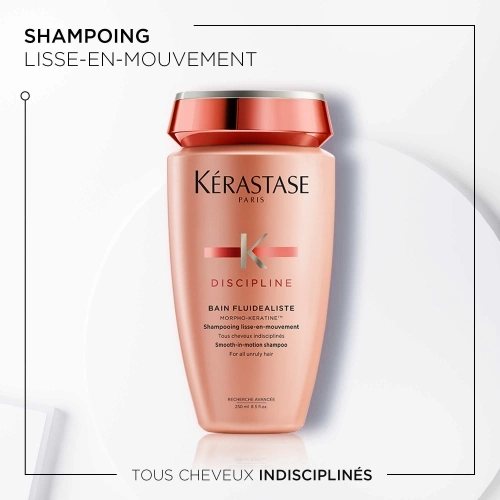 DISCIPLINE BAIN FLUIDÉALISTE Smooth-in-motion shampoo. Fluidity - Shine - Anti-Frizz 