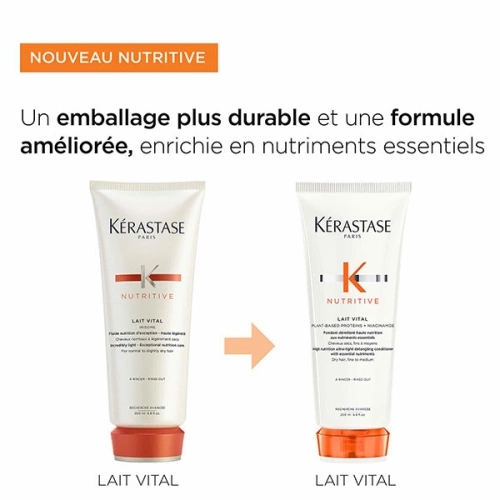 NUTRITIVE LAIT VITAL  Après-shampooing démêlant aux nutriments essentiels 