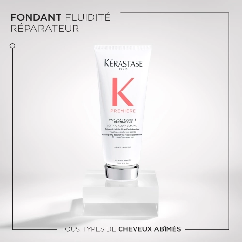 PREMIÈRE FONDANT FLUIDITÉ RÉPARATEUR Anti-stiffness, decalcifying and repairing treatment for all damaged hair 