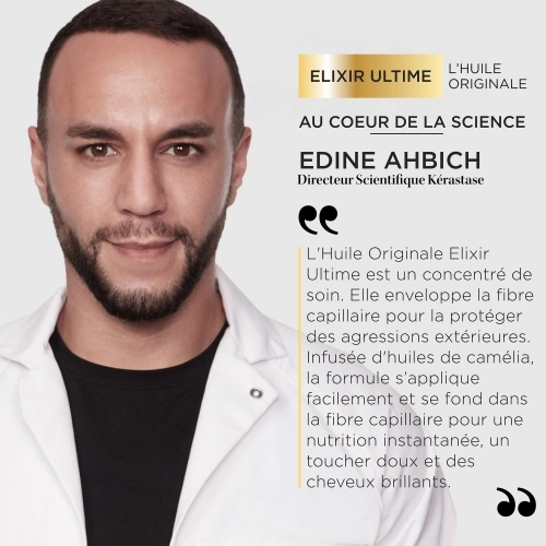 KÉRASTASE ELIXIR ULTIME L'Huile Originale sublimatrice- Huile nourrissante rechargeable pour tous types de cheveux 