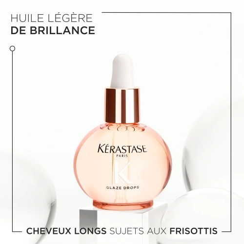 GLOSS ABSOLU HUILE GLAZE DROPS Huile légère de brillance pour cheveux longs sujets aux frisottis 