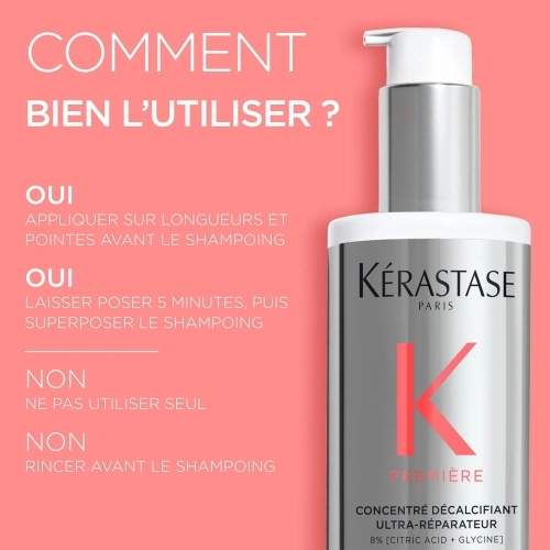 CONCENTRÉ DÉCALCIFIANT ULTRA-RÉPARATEUR Highly concentrated pre-shampoo treatment - mini format 