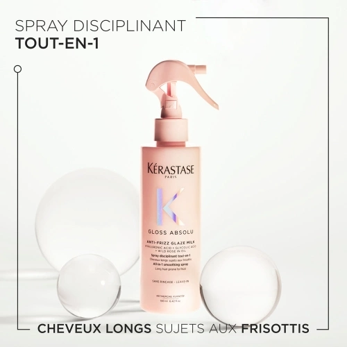 GLOSS ABSOLU SPRAY ANTI-FRIZZ GLAZE MILK All in one disciplining shine spray for long hair prone to frizz - Mini Format 