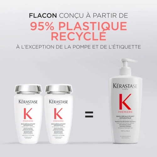 PREMIÈRE BAIN DÉCALCIFIANT RÉPARATEUR Shampoing décalcifiant réparateur pour cheveux abîmés 