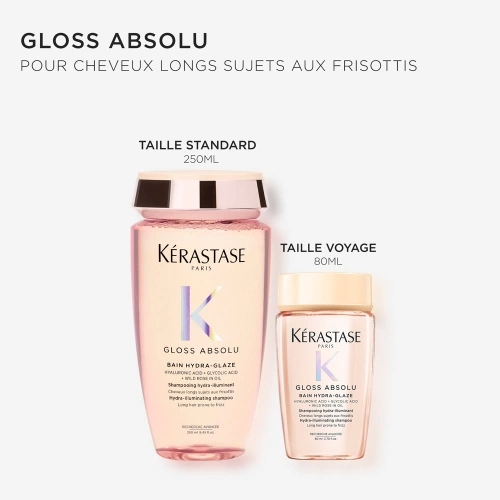 GLOSS ABSOLU BAIN HYDRA-GLAZE Bain hydra-illuminant pour cheveux longs sujets aux frisottis - Mini Format 