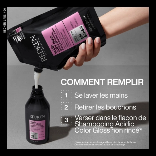 ACIDIC COLOR GLOSS Refill Shampoo without sulfate for colored and/or highlighted hair 