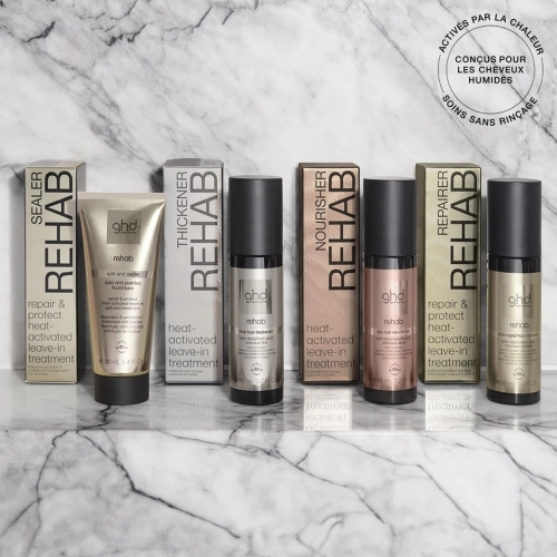 REHAB Repairing care for damaged hair that activates with heat 