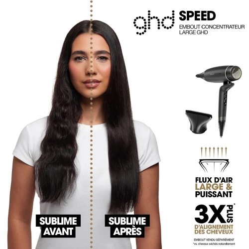 SPEED Embout concentrateur large pour cheveux longs et épais 