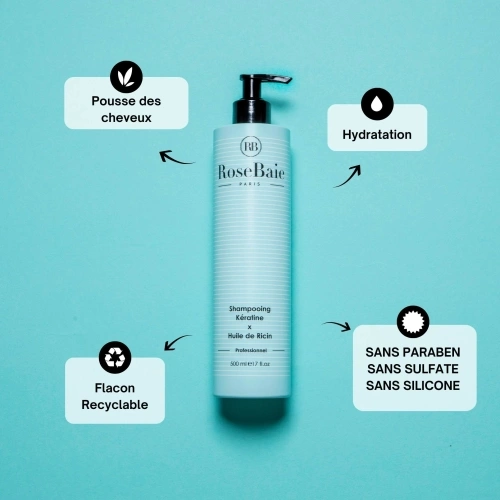 KERATINE X HUILE DE RICIN Repairing moisturizing shampoo that stimulates natural growth 
