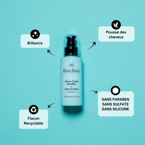 KERATINE X HUILE DE RICIN SÉRUM Sérum hydratant réparateur qui stimule la pousse naturelle 