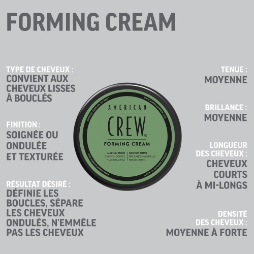 FORMING CREAM Cire cheveux homme fixation souple & brillance naturelle 