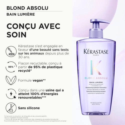 BLOND ABSOLU BAIN LUMIÈRE RECHARGEABLE Moisturizing illuminating shampoo for blonde hair 3474636881260_8.jpg