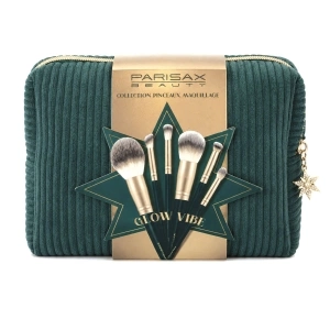TROUSSE 6 PINCEAUX Coffret Trousse Velours Côtelé – 6 Pinceaux Maquillage Glow Vibe