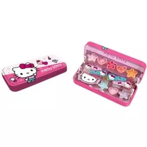 HELLO KITTY Metal pencil box for make-up & hair clips